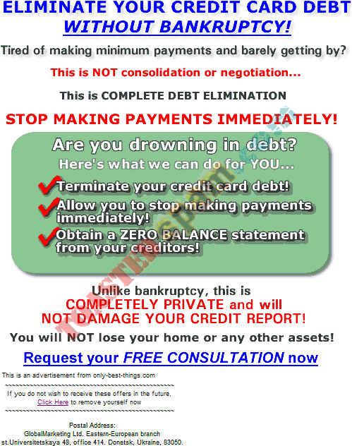 toastedspam.com only best-things.com_0003 - 2004-01-15	debt elimination - www.only-best-things.com/leads mailto:member@only-best-things.com